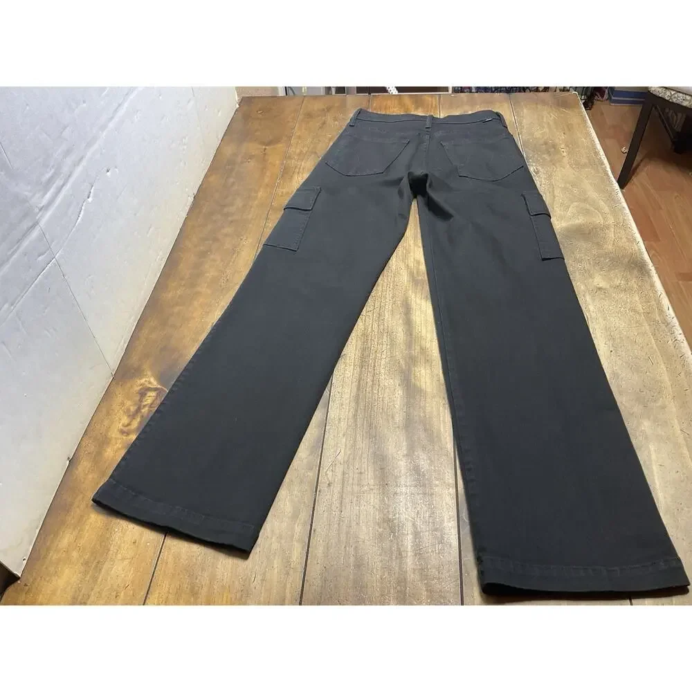MOTHER Straight Up Rambler Cargo Skimp Pitch Jeans Black Size 27